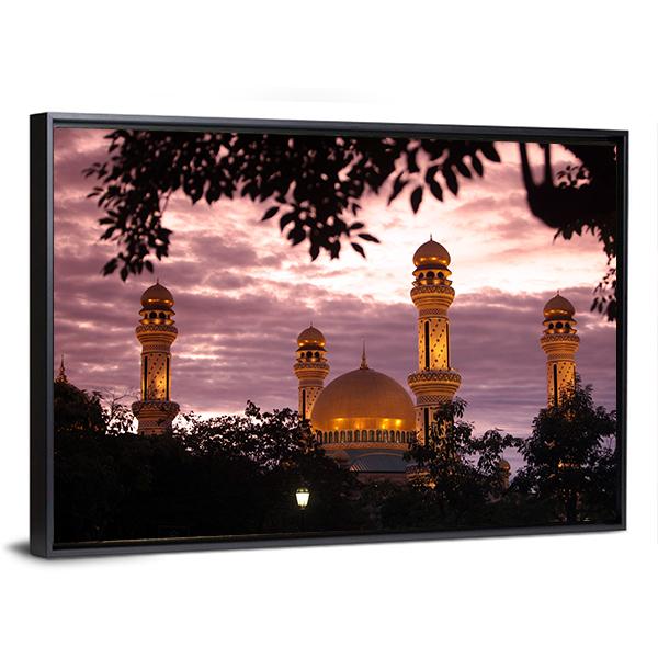 The Jame Asr Panoramic Canvas Wall Art-1 Piece-36" x 12"-Tiaracle