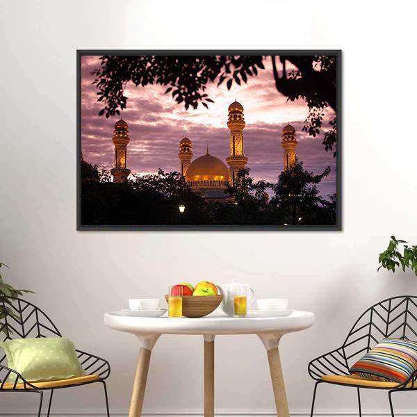 The Jame Asr Panoramic Canvas Wall Art-1 Piece-36" x 12"-Tiaracle