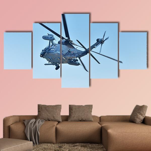 The Jasdf UH-60j Canvas Wall Art-5 Star-Gallery Wrap-62" x 32"-Tiaracle