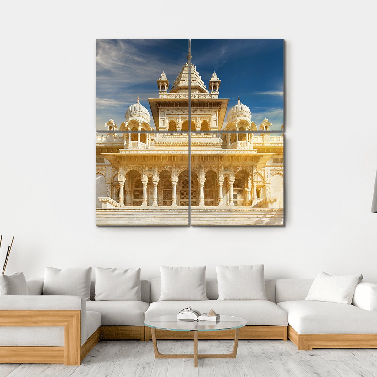 The Jaswant Thada India Canvas Wall Art-4 Square-Gallery Wrap-17" x 17"-Tiaracle