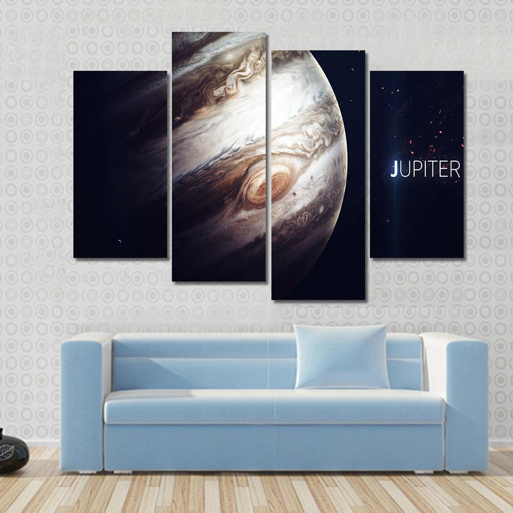 The Jupiter Giant Red Spot Canvas Wall Art-4 Pop-Gallery Wrap-50" x 32"-Tiaracle