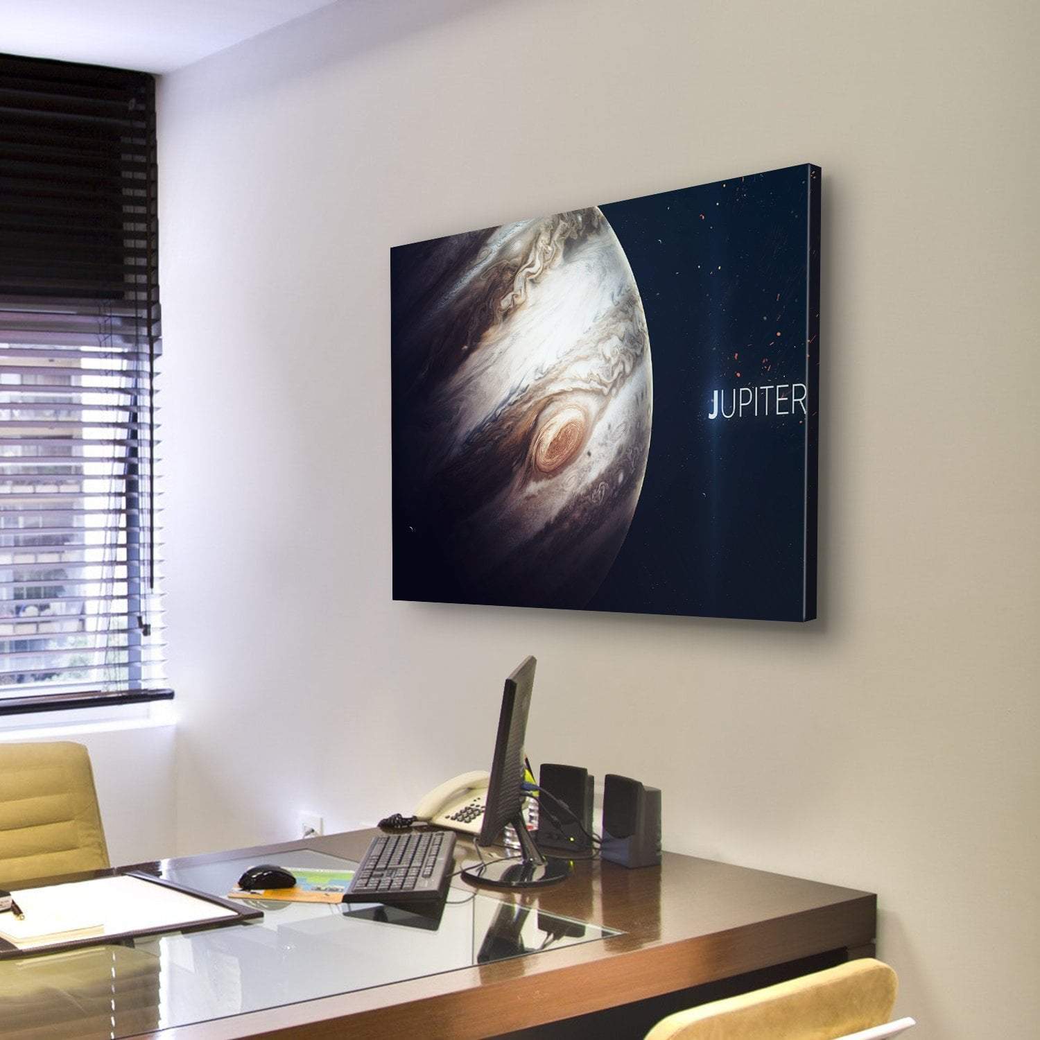 The Jupiter Giant Red Spot Canvas Wall Art-5 Pop-Gallery Wrap-47" x 32"-Tiaracle