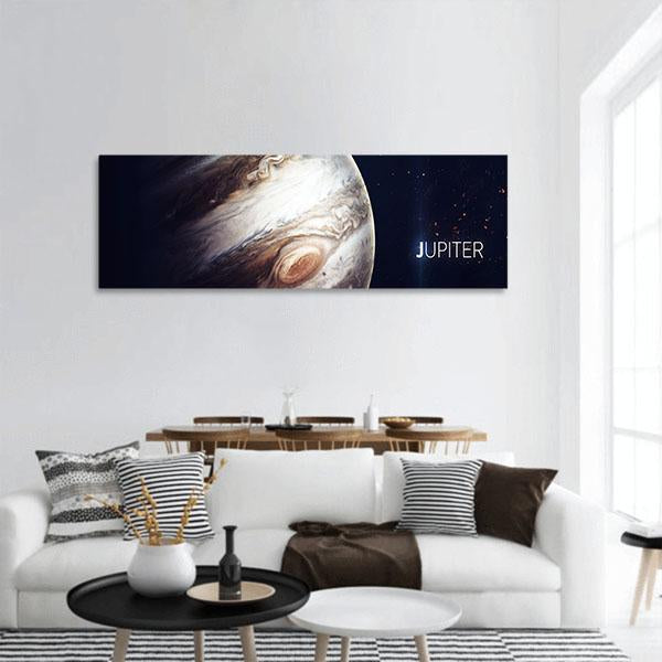 The Jupiter Giant Red Spot Panoramic Canvas Wall Art-1 Piece-36" x 12"-Tiaracle