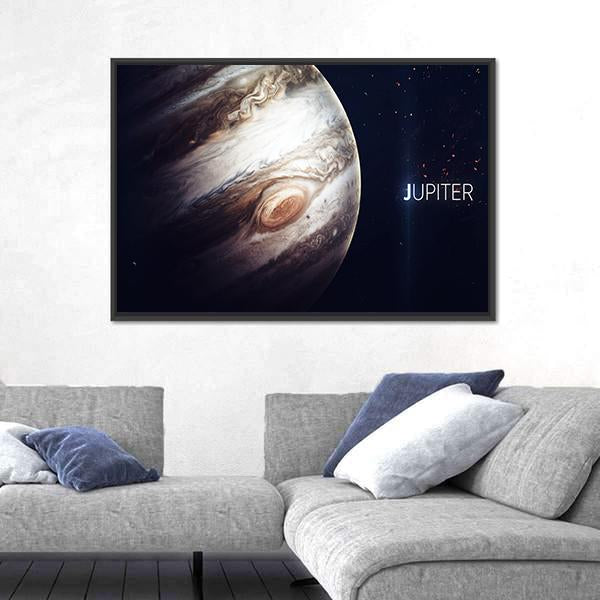 The Jupiter Giant Red Spot Panoramic Canvas Wall Art-1 Piece-36" x 12"-Tiaracle