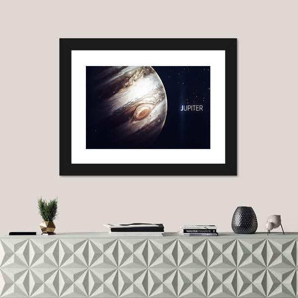 The Jupiter Giant Red Spot Panoramic Canvas Wall Art-1 Piece-36" x 12"-Tiaracle
