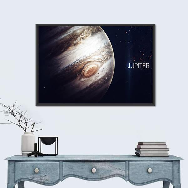 The Jupiter Giant Red Spot Panoramic Canvas Wall Art-1 Piece-36" x 12"-Tiaracle