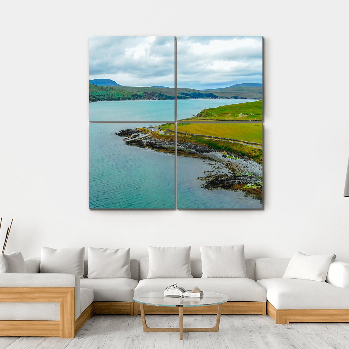 The Kyle Of Durness Scotland Canvas Wall Art-4 Square-Gallery Wrap-17" x 17"-Tiaracle