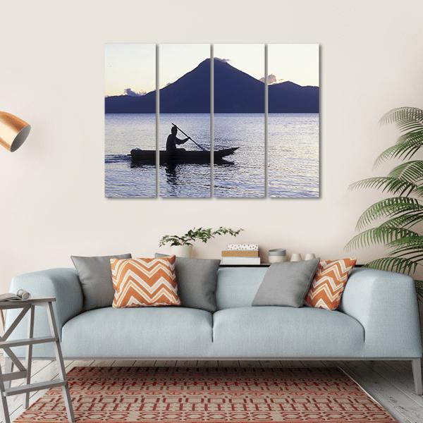 The Lake Atitlan Canvas Wall Art-4 Horizontal-Gallery Wrap-34" x 24"-Tiaracle