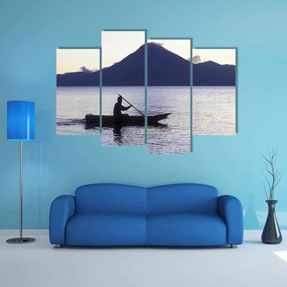 The Lake Atitlan Canvas Wall Art-4 Pop-Gallery Wrap-50" x 32"-Tiaracle