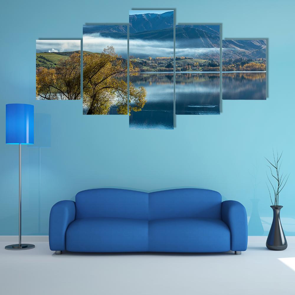 The lake Hayes Canvas Wall Art-5 Star-Gallery Wrap-62" x 32"-Tiaracle