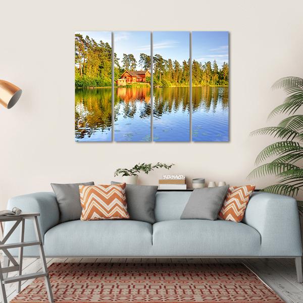 The Lake House Canvas Wall Art-4 Horizontal-Gallery Wrap-34" x 24"-Tiaracle