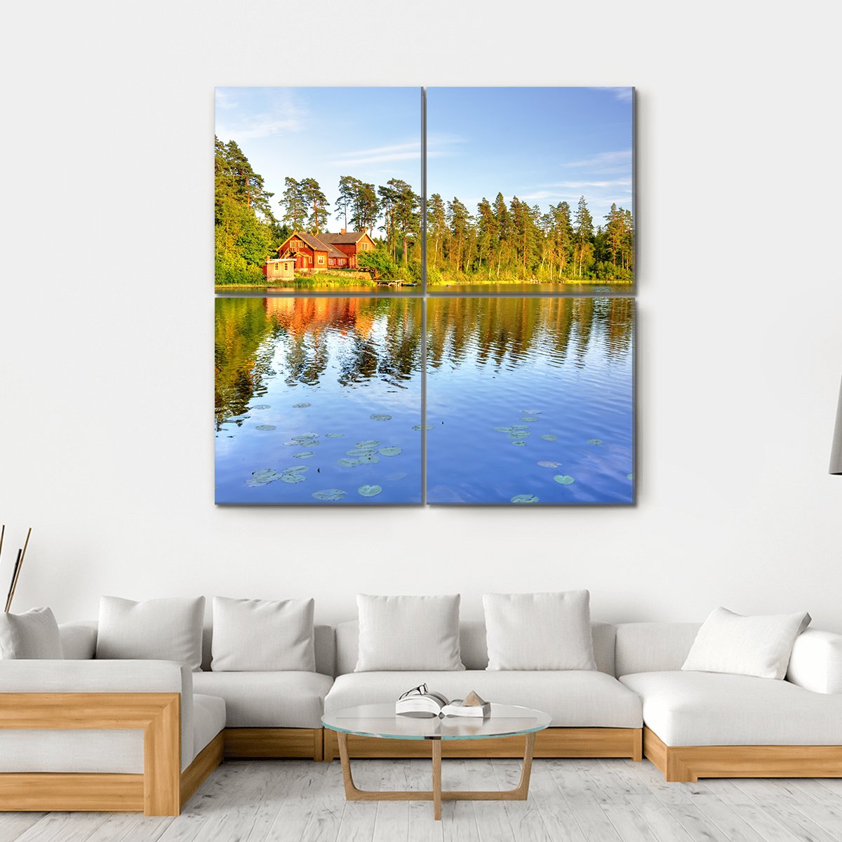 The Lake House Canvas Wall Art-4 Square-Gallery Wrap-17" x 17"-Tiaracle