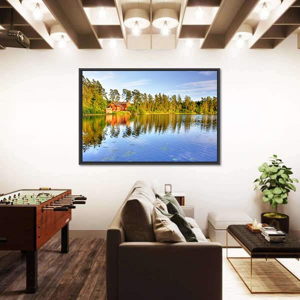 The Lake House Canvas Wall Art-3 Horizontal-Gallery Wrap-25" x 16"-Tiaracle
