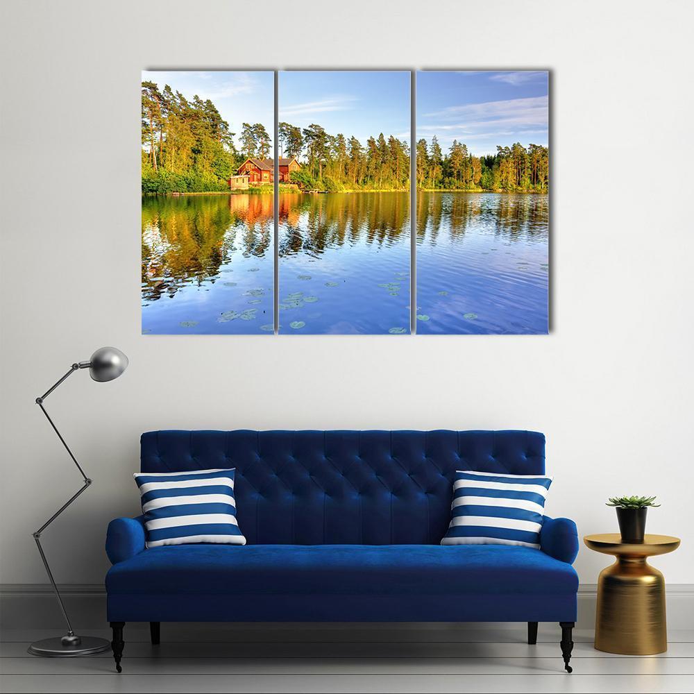 The Lake House Canvas Wall Art-3 Horizontal-Gallery Wrap-37" x 24"-Tiaracle