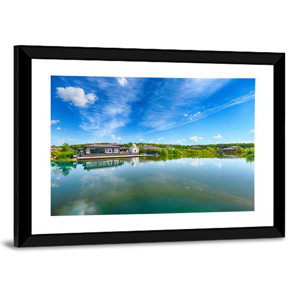 The Lake On A Summer Day Canvas Wall Art-3 Horizontal-Gallery Wrap-25" x 16"-Tiaracle