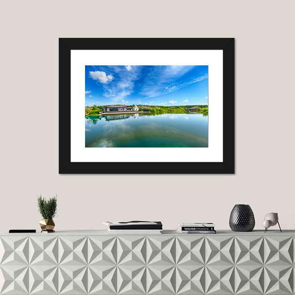 The Lake On A Summer Day Canvas Wall Art-3 Horizontal-Gallery Wrap-25" x 16"-Tiaracle
