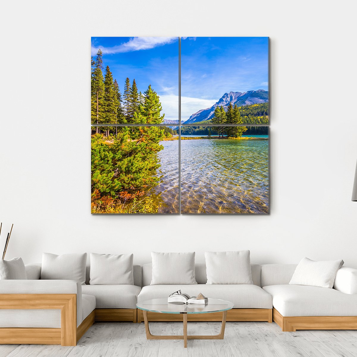The Lake Two Jack Canvas Wall Art-4 Square-Gallery Wrap-17" x 17"-Tiaracle