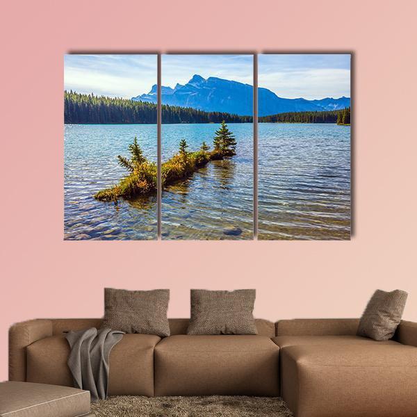 The Two Jack Lake Canvas Wall Art-3 Horizontal-Gallery Wrap-37" x 24"-Tiaracle