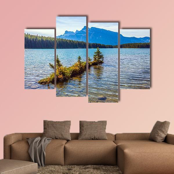 The Two Jack Lake Canvas Wall Art-4 Pop-Gallery Wrap-50" x 32"-Tiaracle