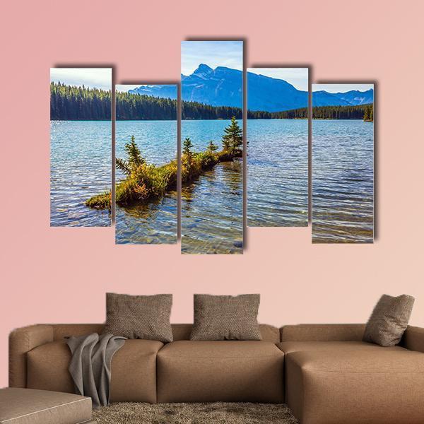 The Two Jack Lake Canvas Wall Art-5 Pop-Gallery Wrap-47" x 32"-Tiaracle