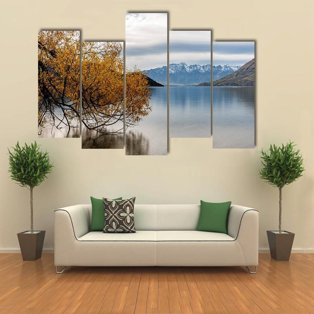The Lake Wakatipu Canvas Wall Art-5 Pop-Gallery Wrap-47" x 32"-Tiaracle