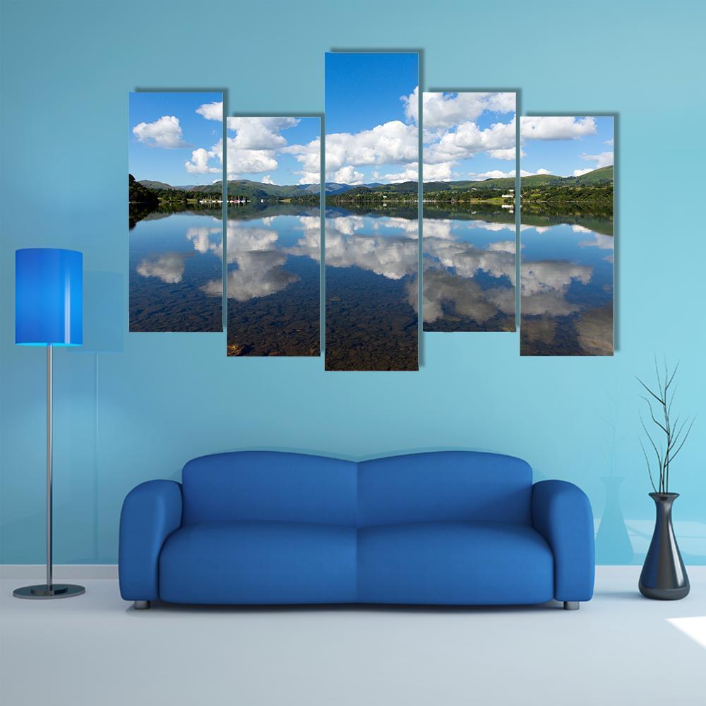 Ullswater Lake Cumbria Canvas Wall Art-5 Pop-Gallery Wrap-47" x 32"-Tiaracle