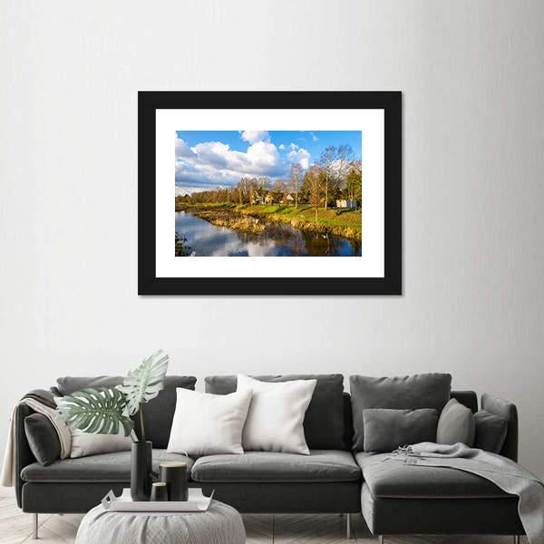 The Leine River Gottingen Canvas Wall Art-1 Piece-Framed Print-20" x 16"-Tiaracle