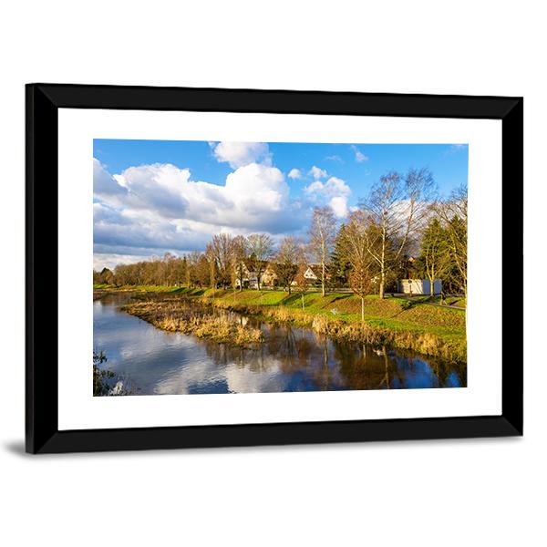 The Leine River Gottingen Canvas Wall Art-3 Horizontal-Gallery Wrap-25" x 16"-Tiaracle