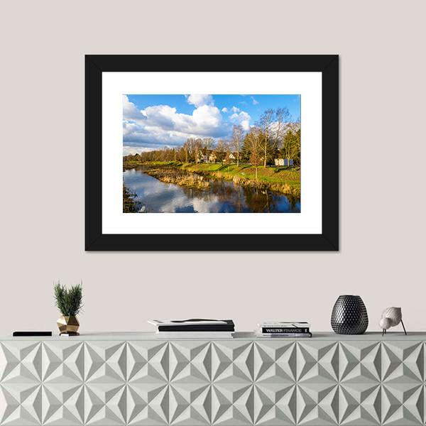 The Leine River Gottingen Canvas Wall Art-3 Horizontal-Gallery Wrap-25" x 16"-Tiaracle