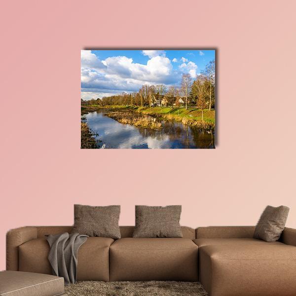 The Leine River Gottingen Canvas Wall Art-1 Piece-Gallery Wrap-48" x 32"-Tiaracle