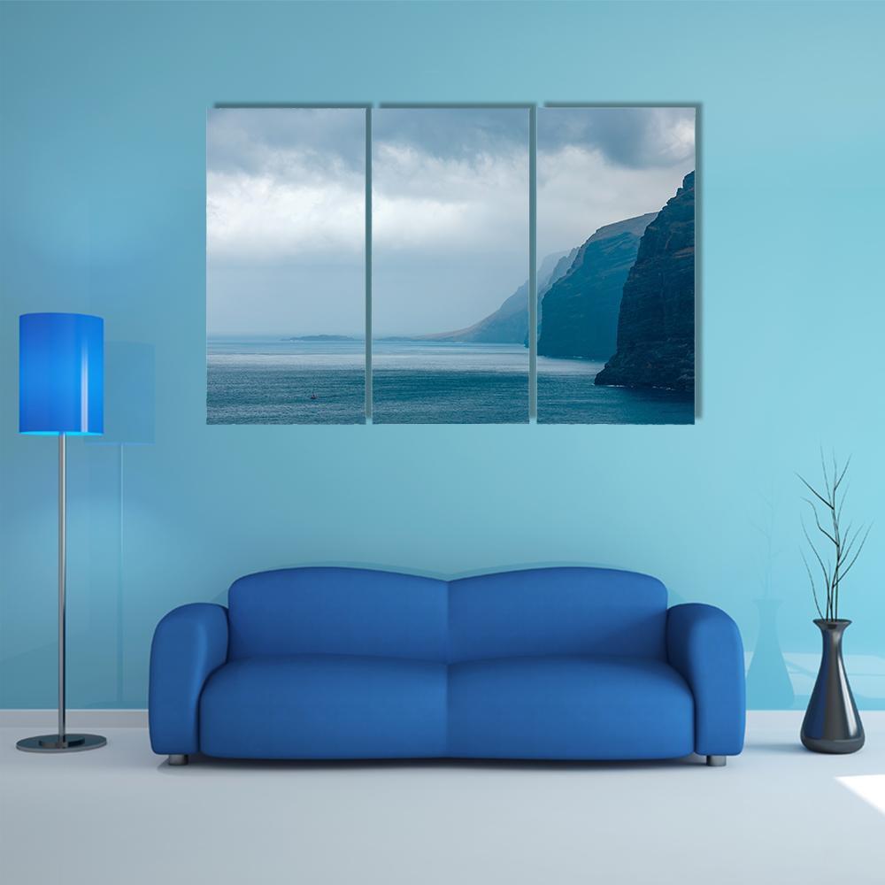 Cloudy Cliffs Of Los Gigantes Canvas Wall Art-3 Horizontal-Gallery Wrap-37" x 24"-Tiaracle