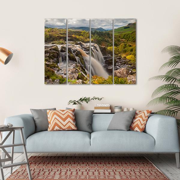 Loup Of Fintry Waterfall Canvas Wall Art-4 Horizontal-Gallery Wrap-34" x 24"-Tiaracle