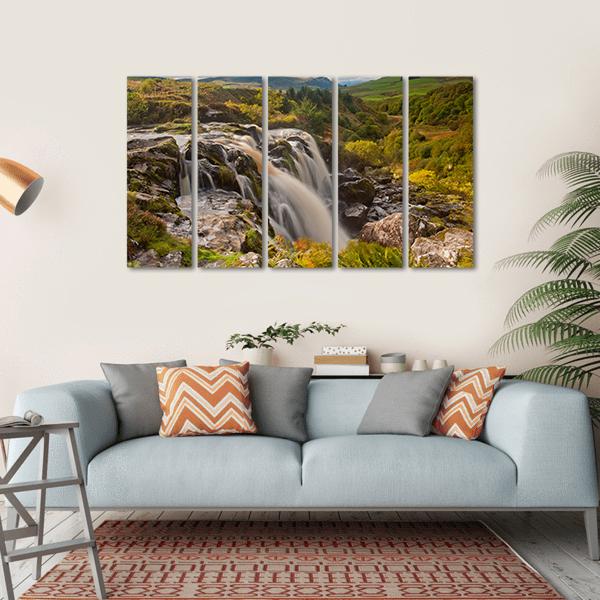 Loup Of Fintry Waterfall Canvas Wall Art-5 Horizontal-Gallery Wrap-22" x 12"-Tiaracle