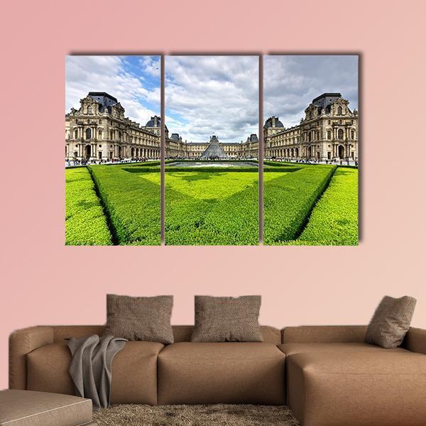 The Louvre Museum Paris Canvas Wall Art-3 Horizontal-Gallery Wrap-37" x 24"-Tiaracle