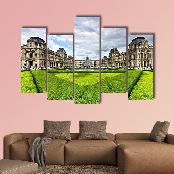 The Louvre Museum Paris Canvas Wall Art-5 Pop-Gallery Wrap-47" x 32"-Tiaracle