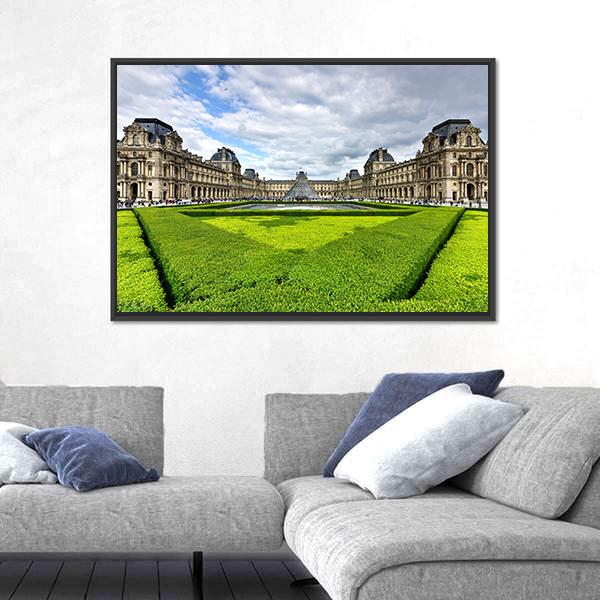 The Louvre Museum Paris Canvas Wall Art-1 Piece-Floating Frame-24" x 16"-Tiaracle