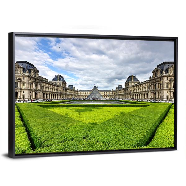 The Louvre Museum Paris Canvas Wall Art-3 Horizontal-Gallery Wrap-25" x 16"-Tiaracle