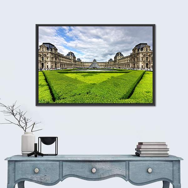 The Louvre Museum Paris Canvas Wall Art-3 Horizontal-Gallery Wrap-25" x 16"-Tiaracle
