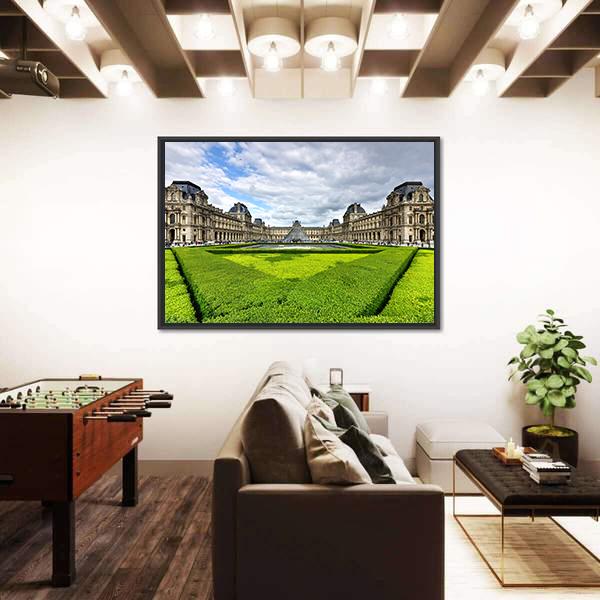 The Louvre Museum Paris Canvas Wall Art-3 Horizontal-Gallery Wrap-25" x 16"-Tiaracle