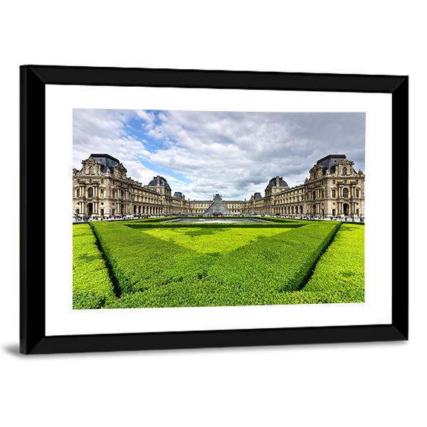 The Louvre Museum Paris Canvas Wall Art-3 Horizontal-Gallery Wrap-25" x 16"-Tiaracle