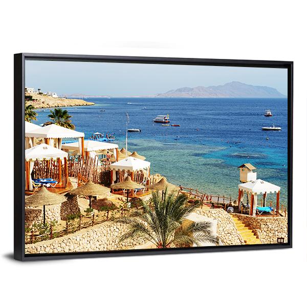 The Luxury Hotel At Beach Egypt Panoramic Canvas Wall Art-1 Piece-36" x 12"-Tiaracle