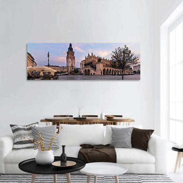 Main Square Of Krakow Panoramic Canvas Wall Art-1 Piece-36" x 12"-Tiaracle