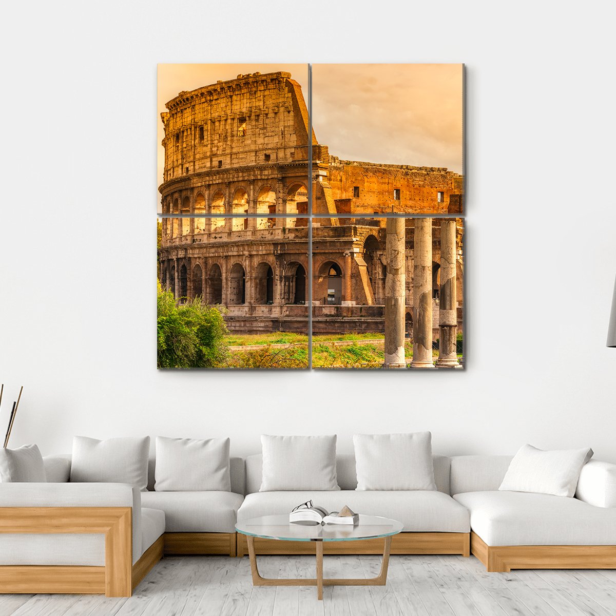 Majestic Coliseum Italy Canvas Wall Art-4 Square-Gallery Wrap-17" x 17"-Tiaracle