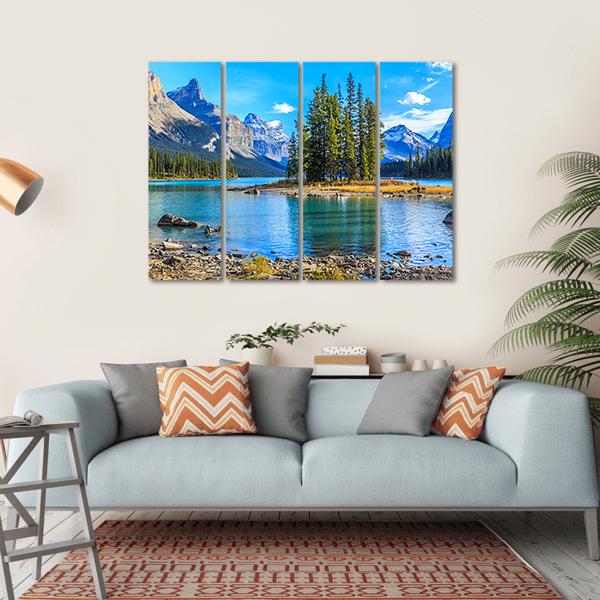 The Maligne Lake Canvas Wall Art-4 Horizontal-Small-Gallery Wrap-Tiaracle