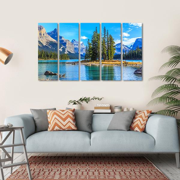 The Maligne Lake Canvas Wall Art-5 Horizontal-Gallery Wrap-22" x 12"-Tiaracle