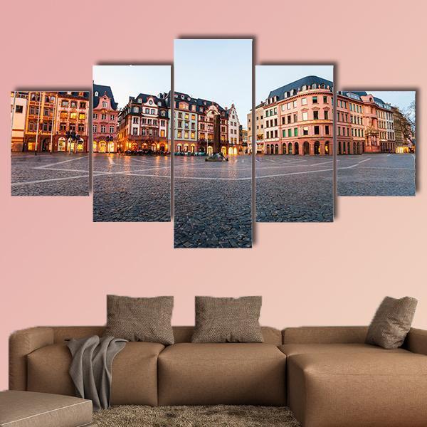 Old Town Of Mainz Canvas Wall Art-5 Star-Gallery Wrap-62" x 32"-Tiaracle
