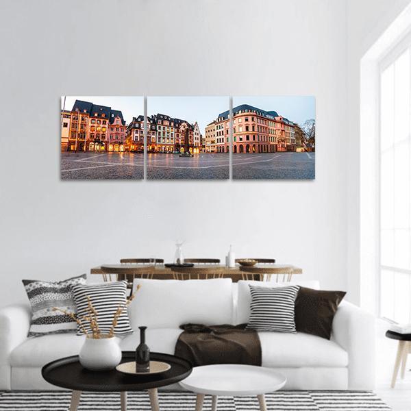 Old Town Of Mainz Panoramic Canvas Wall Art-3 Piece-25" x 08"-Tiaracle