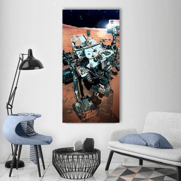 Rover On Mars Surface Vertical Canvas Wall Art-1 Vertical-Gallery Wrap-12" x 24"-Tiaracle