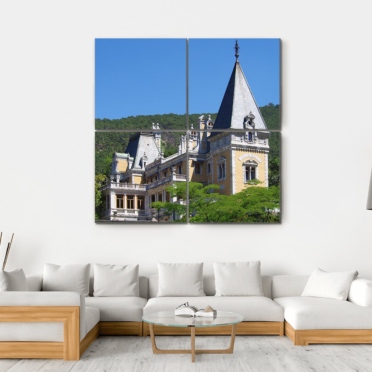 The Massandra Palace Canvas Wall Art-4 Square-Gallery Wrap-17" x 17"-Tiaracle