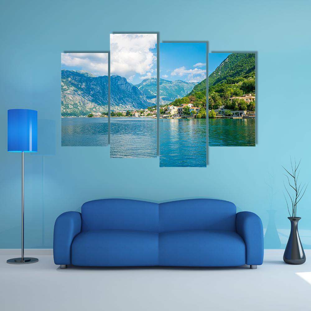 Bay Of Kotor Canvas Wall Art-4 Pop-Gallery Wrap-50" x 32"-Tiaracle